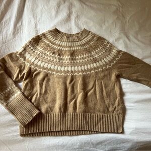 J. Crew Tan and Cream Patterned Sweater